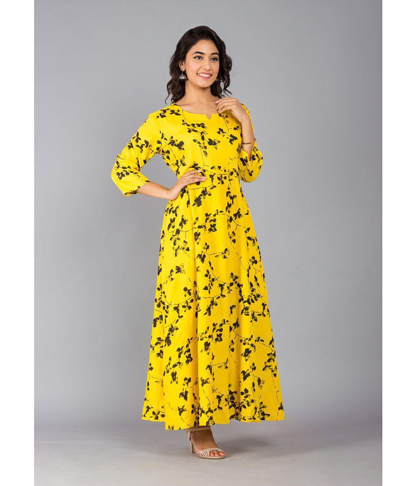 Affordable Men Frionkandy - Yellow Rayon Womens Fit & Flare Dress ( Pack of 1 ) - None 2025 at S