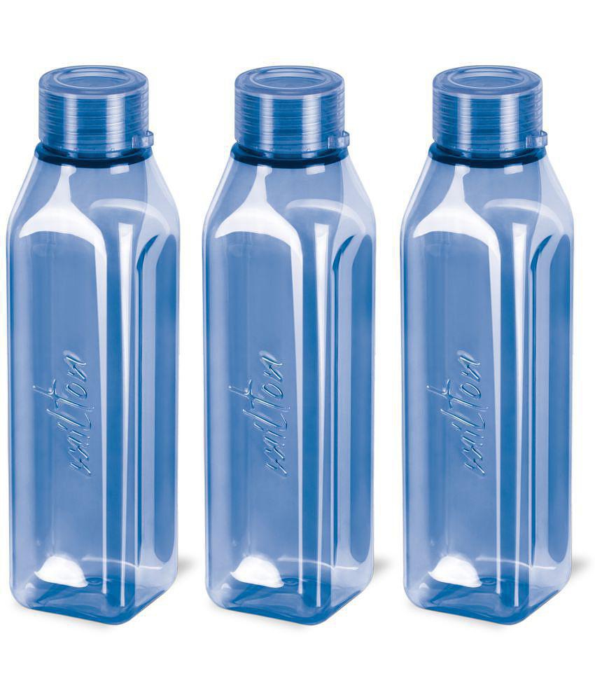 Milton Prime 1000 Pet Water Bottle, Set of 3, 1 Litre Each, Blue - Blue