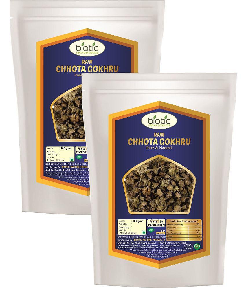 Biotic Chhota Gokhru Raw - Small Caltrops Seed - Gokhru small 200 gm Pack of 2