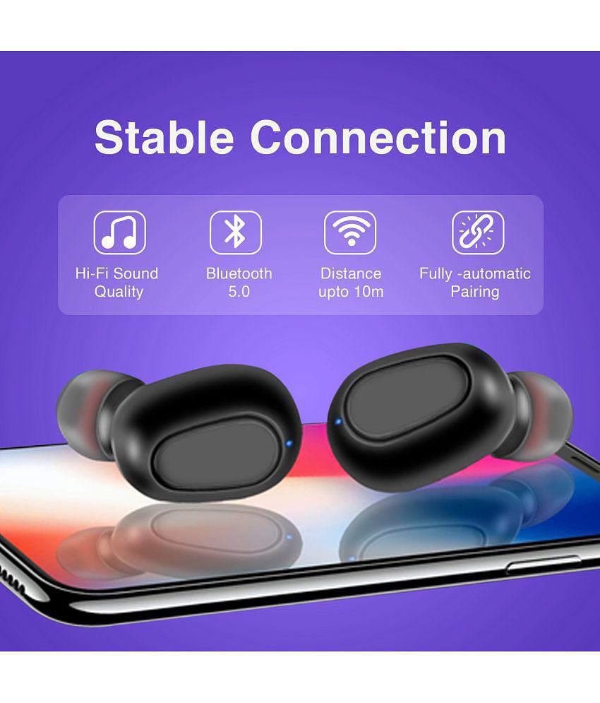 Tecsox MiniPod Earbuds Bluetooth Bluetooth Earphone In Ear Powerfull Bass Black