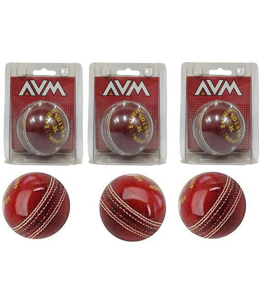 Leather Cricket Ball for Tournament and Club Matches, Practice Leather Ball 5 Â½ OZ Hand Sewn Ball for Boys & Girls - M(Youth)