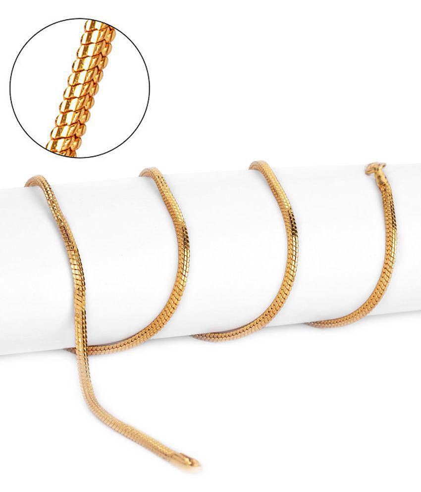 Luxurious Men AanyaCentric Combo of 2 Gold Plated 22inches Long Fashion Chain - None 2025 at Sho