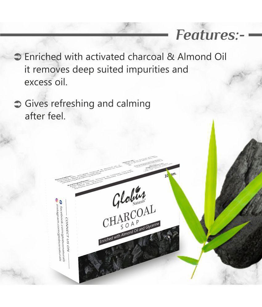 Globus Naturals Charcoal Soap Enriched with Almond oil and Glycerine Bathing Bar 100 g