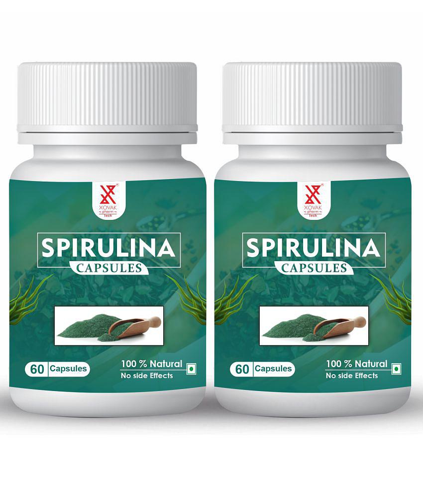 xovak pharmtech Organic Spirulina Capsule 100 gm Pack Of 2