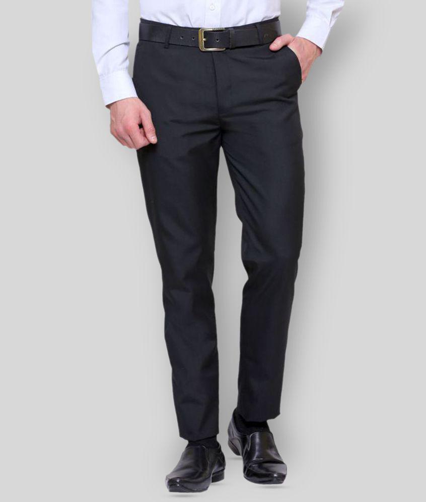 Inspire Clothing Inspiration - Black Polycotton Slim - Fit Mens Formal Pants ( Pack of 1 ) - None