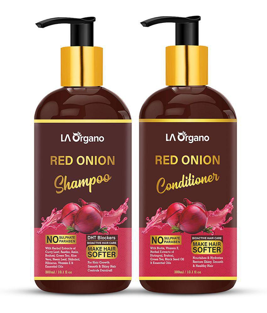 LA ORGANO Red Onion Hair Conditioner & Shampoo for Shiny & Healthy Hair Deep Conditioner 600 g Pack of 2