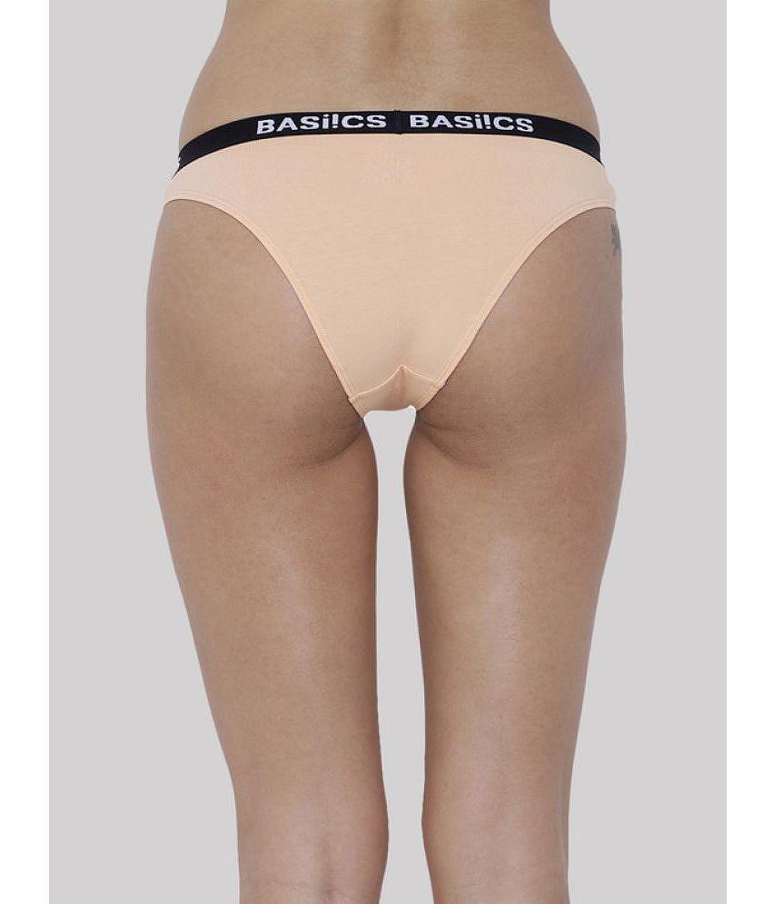 New Men BASIICS By La Intimo - Multicolor BCPBR080B Cotton Lycra Solid Womens Bikini ( Pack of 2