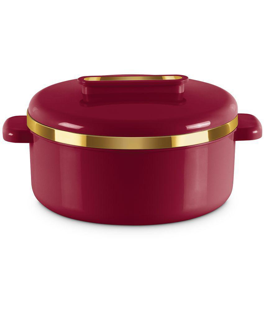 Milton Curve 1500 Inner Stainless Steel Casserole, 1300 ml, Maroon - Maroon