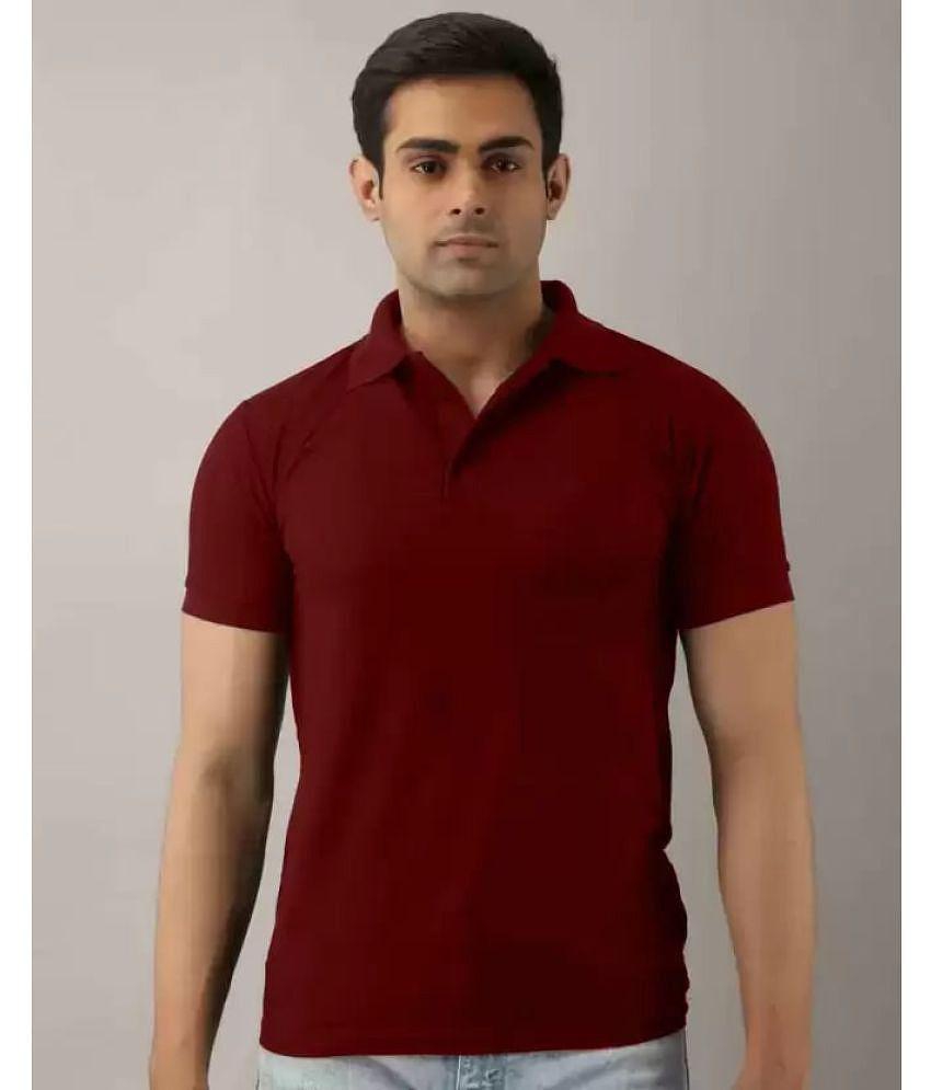 Latest Men SKYRISE - Burgundy Cotton Blend Slim Fit Men's Polo T Shirt ( Pack of 1 ) - None 2025