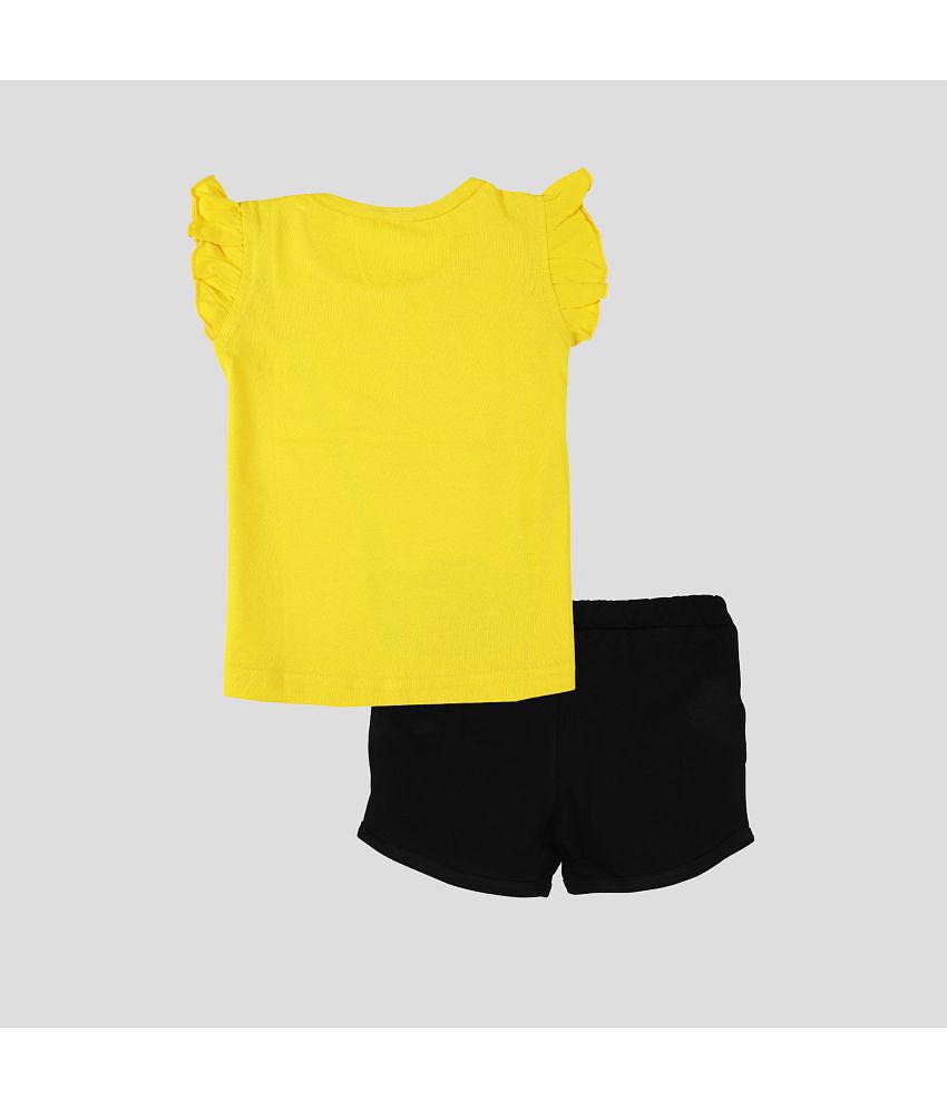 Stylish Men CATCUB - Yellow Cotton Girls Top With Shorts ( Pack of 1 ) - None 2025 at ShopCircui