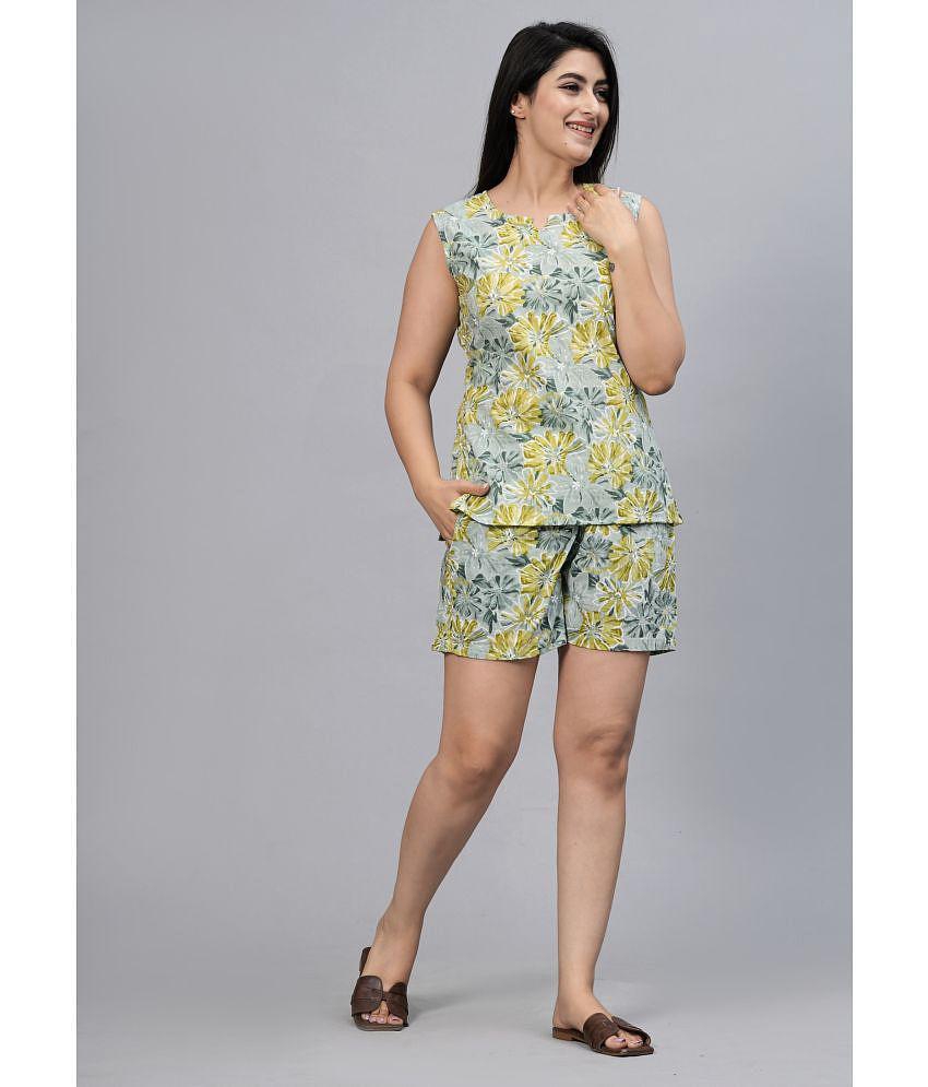Premium Men Frionkandy Green Cotton Womens Nightwear Nightsuit Sets ( Pack of 1 ) - None 2025 at