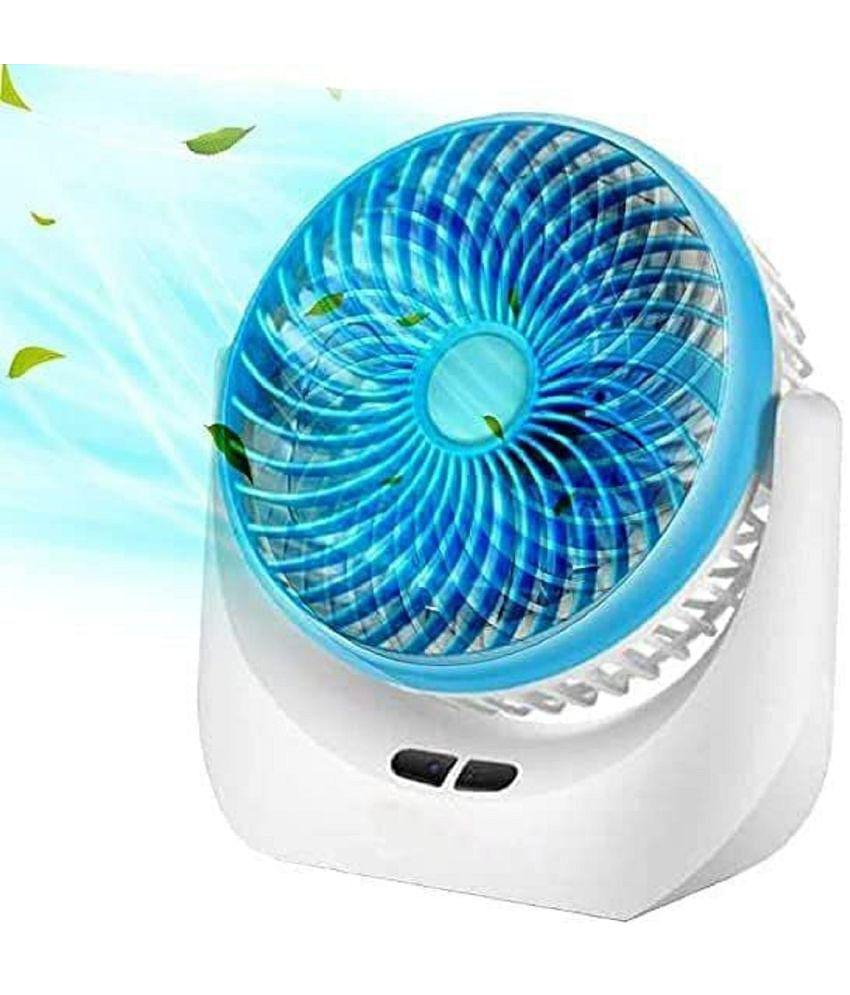 GEEO Table Fan, Small Portable Desktop Fan with 21 SMD Light Strong Wind, Quiet Operation Personal Mini Fan for Home Office Bedroom Kitchen Table and Desktop USB Fan Assoretd Colour