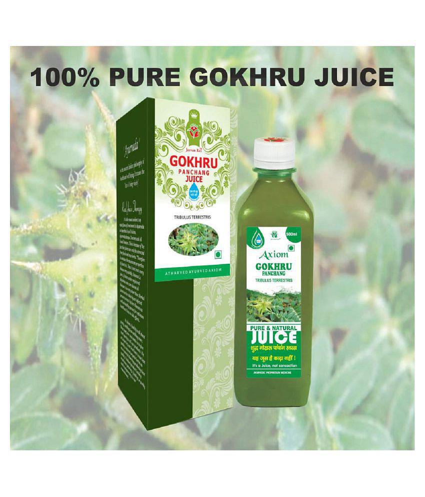 Axiom Gokhru Juice 500ml (Pack of 2) | 100% Natural WHO-GLP,GMP,ISO Certified Product