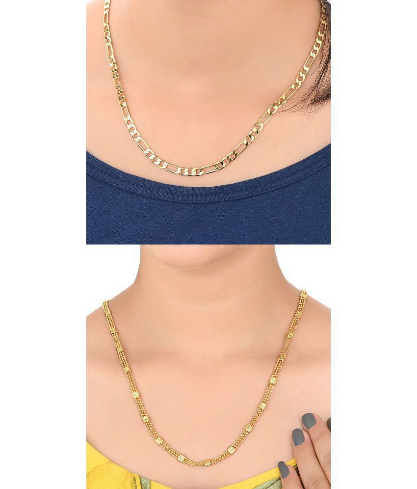 Best Men AanyaCentric Combo of 2 Gold Plated 22inches Long Fashion Chain - None 2025 at ShopCirc