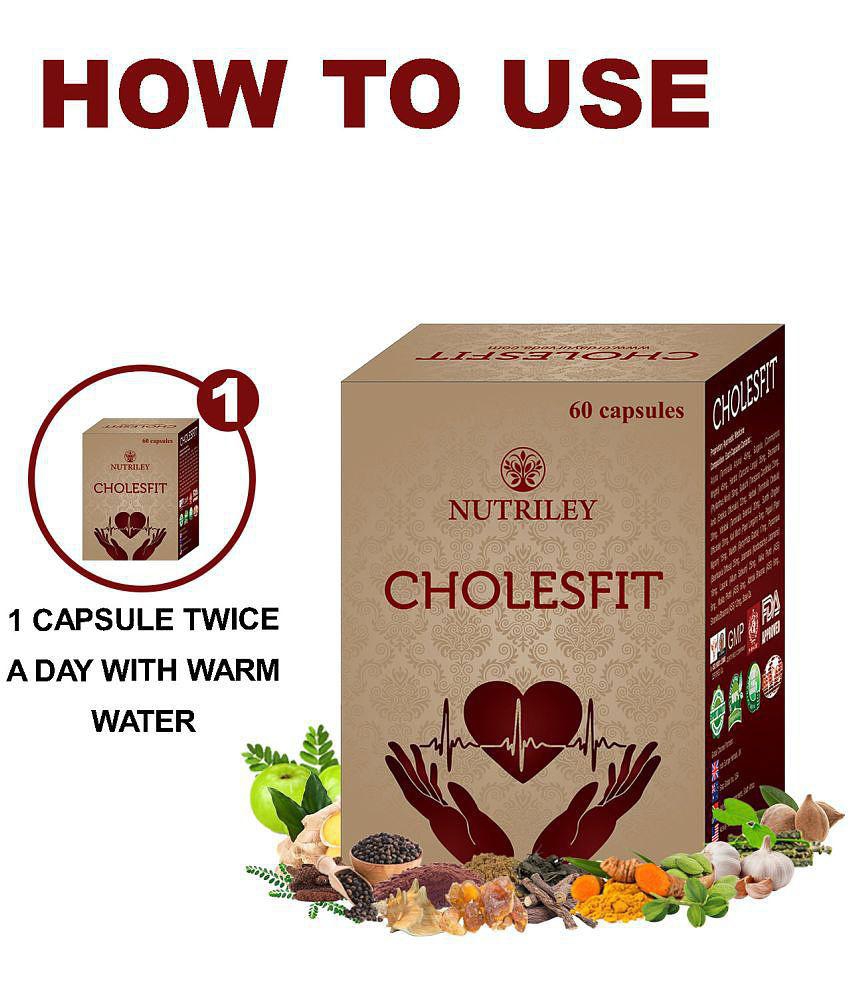 Nutriley Heart Care, Ayurveda Cholstrol Capsule 60 gm Pack Of 1