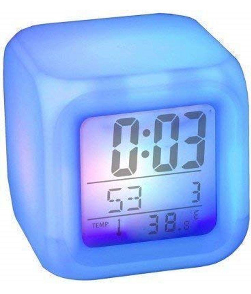 EIGHTEEN ENTERPRISE 7 Colour Changing LED Digital Alarm Clock Table Watch with Date Time Temperature for Office Bedroom Multicolor ,Plastic. - Multi-Color