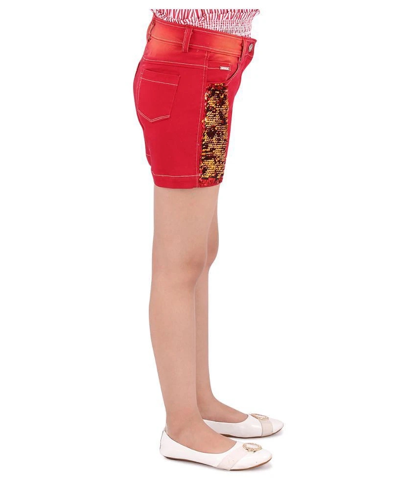 New Men Cutecumber - Red Denim Girls Cycling Shorts ( Pack of 1 ) - None 2025 at ShopCircuit | O