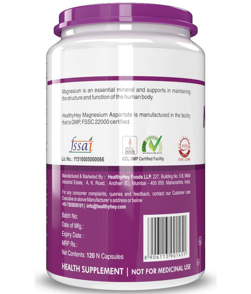 HEALTHYHEY NUTRITION Magnesium Aspartate 120 veg Capsule 765 mg