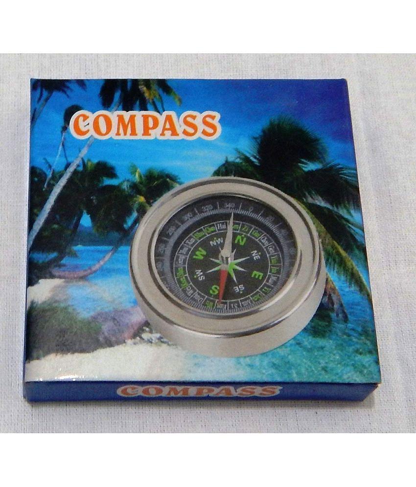 SHB Stainless Steel Vastu Fengshui Camping Navigation Compass (Silver)