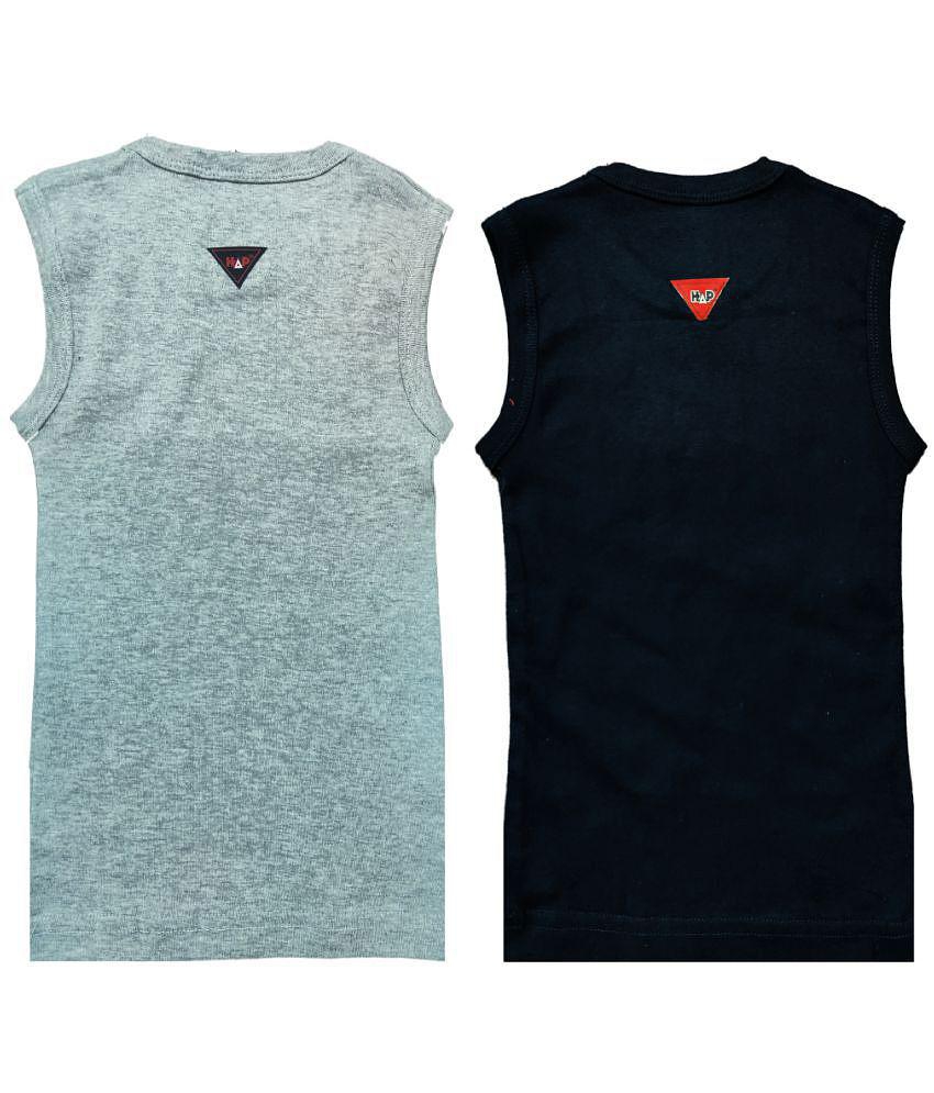 Affordable Men HAP Boys Multicolor Printed Vest | Tank top |Sleeveless Tshirt - Pack of 2  /Any 