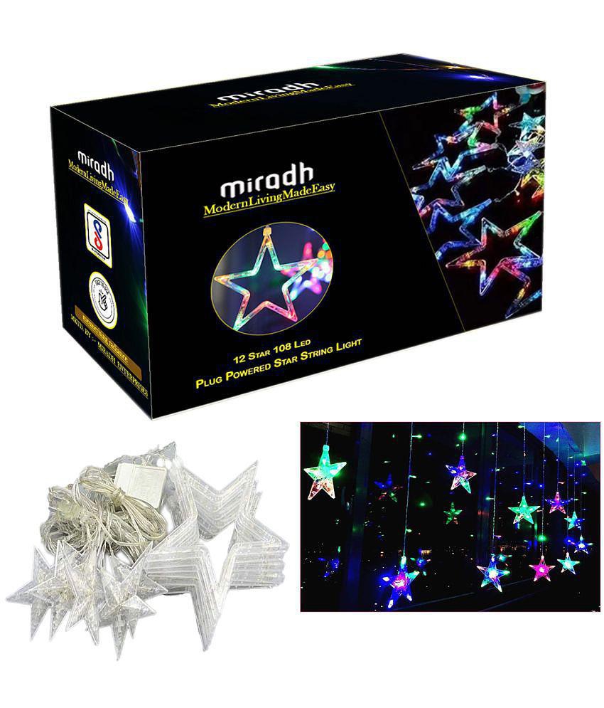 MIRADH - Multicolor 3Mtr Curtain String Light ( Pack of 1 ) - Multicolor