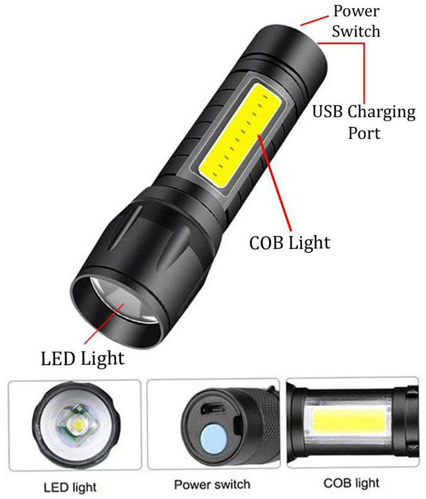 Generic - 7W Rechargeable Flashlight Torch ( Pack of 2 )