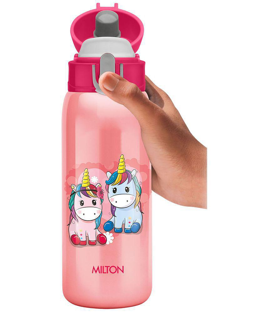 Milton Jolly 475 Thermosteel Sipper Water Bottle for Kids, 390 ml, Pink - Pink