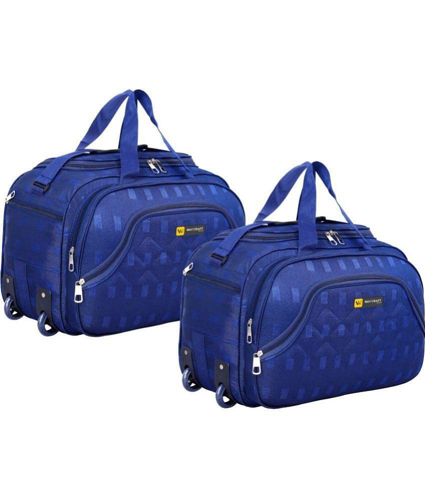 Waycraft - 55 Ltrs Blue Polyester Duffle Trolley - L