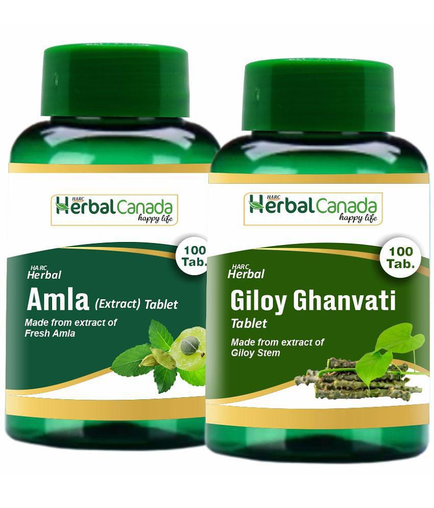 Herbal Canada Amla(100Tab) + Giloy(100Tab) Tablet 200 no.s Pack Of 2