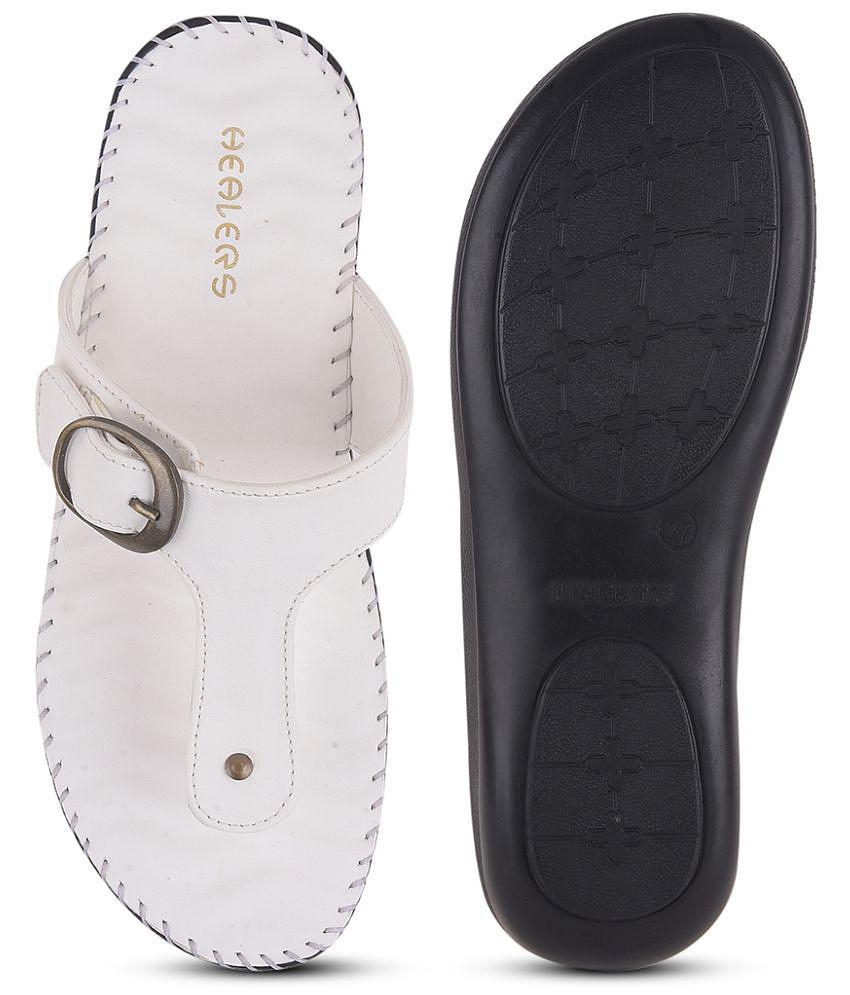 Elegant Men Liberty White Womens Leather Slipper - None 2025 at ShopCircuit | ONDC
