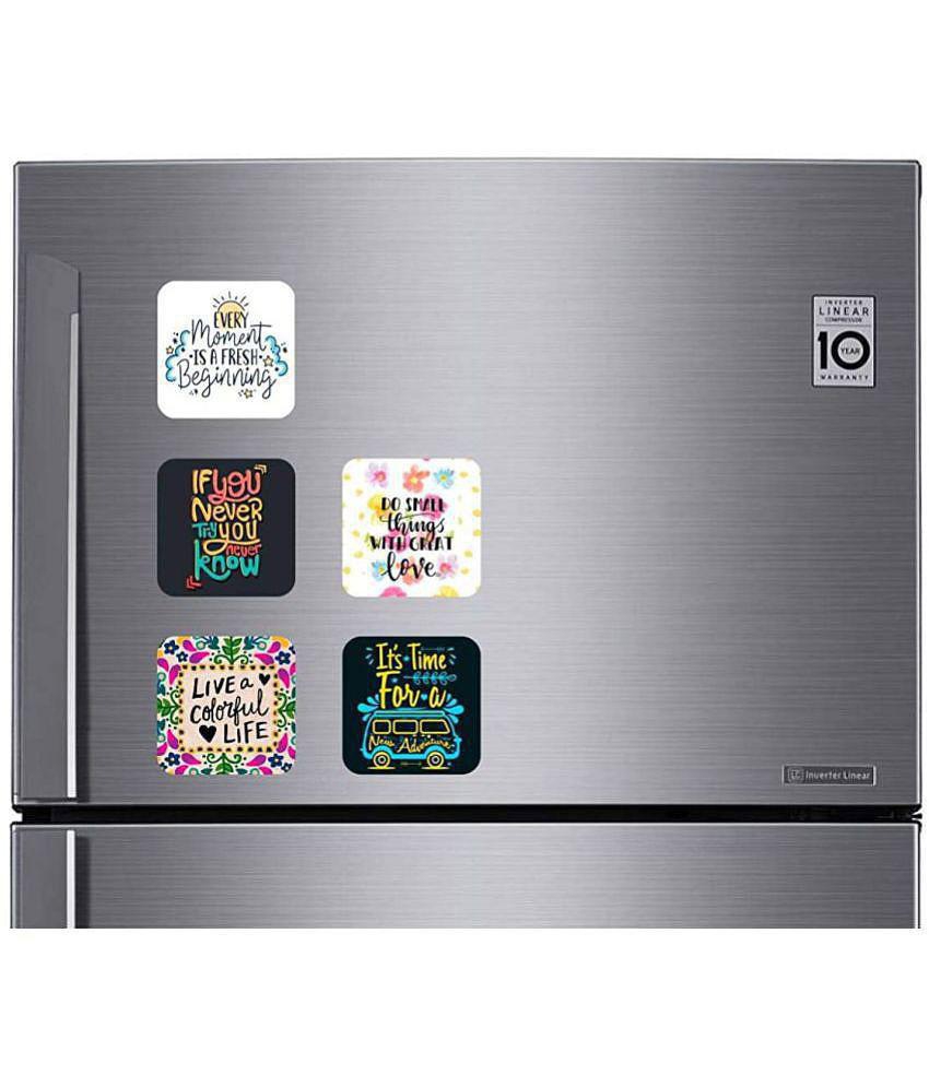 Photojaanic Unique Fridge Magnets Rubberized Square Fridge Magnets Fridge Magnet - Pack of 5