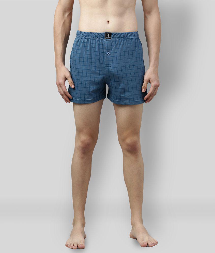 Quarantine - Blue Cotton Mens Boxer ( Pack of 1 ) - S