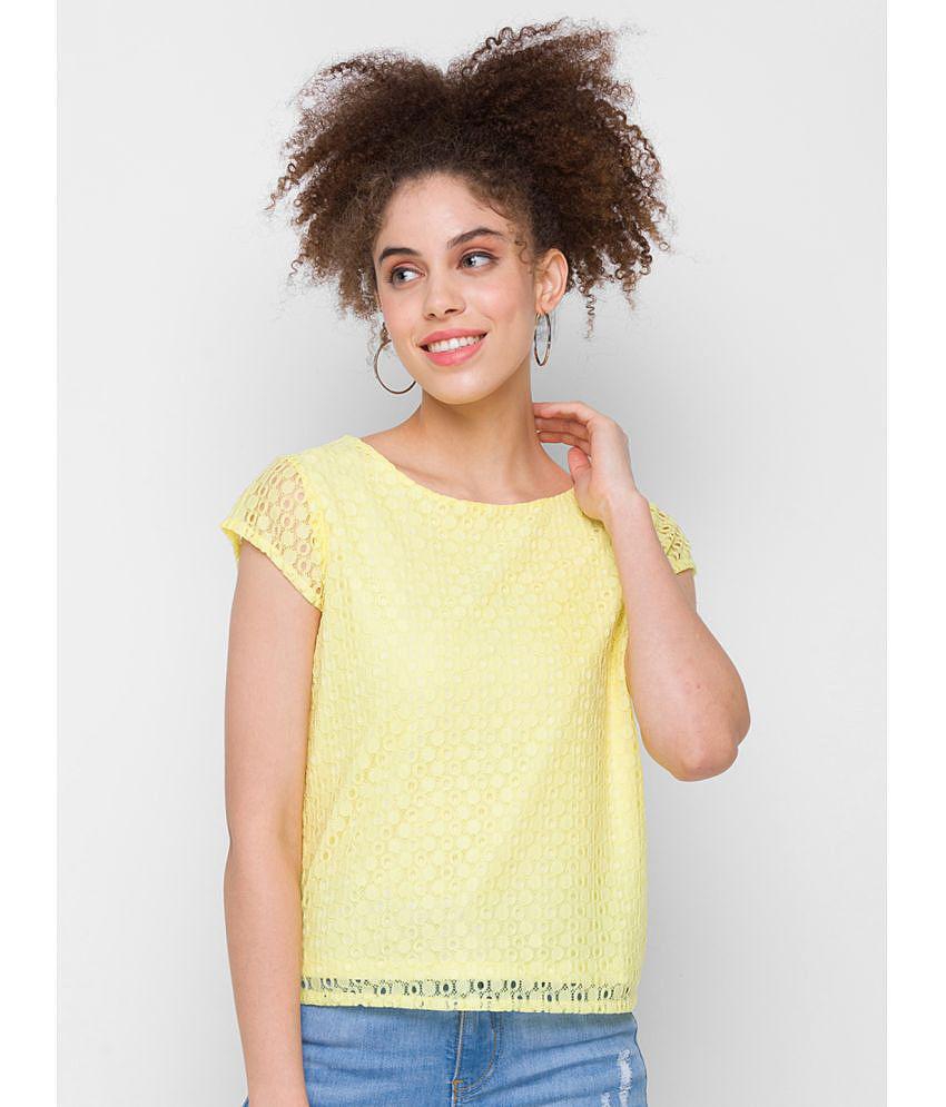 Globus - Yellow Polyester Women''s Regular Top ( Pack of 1 ) - None