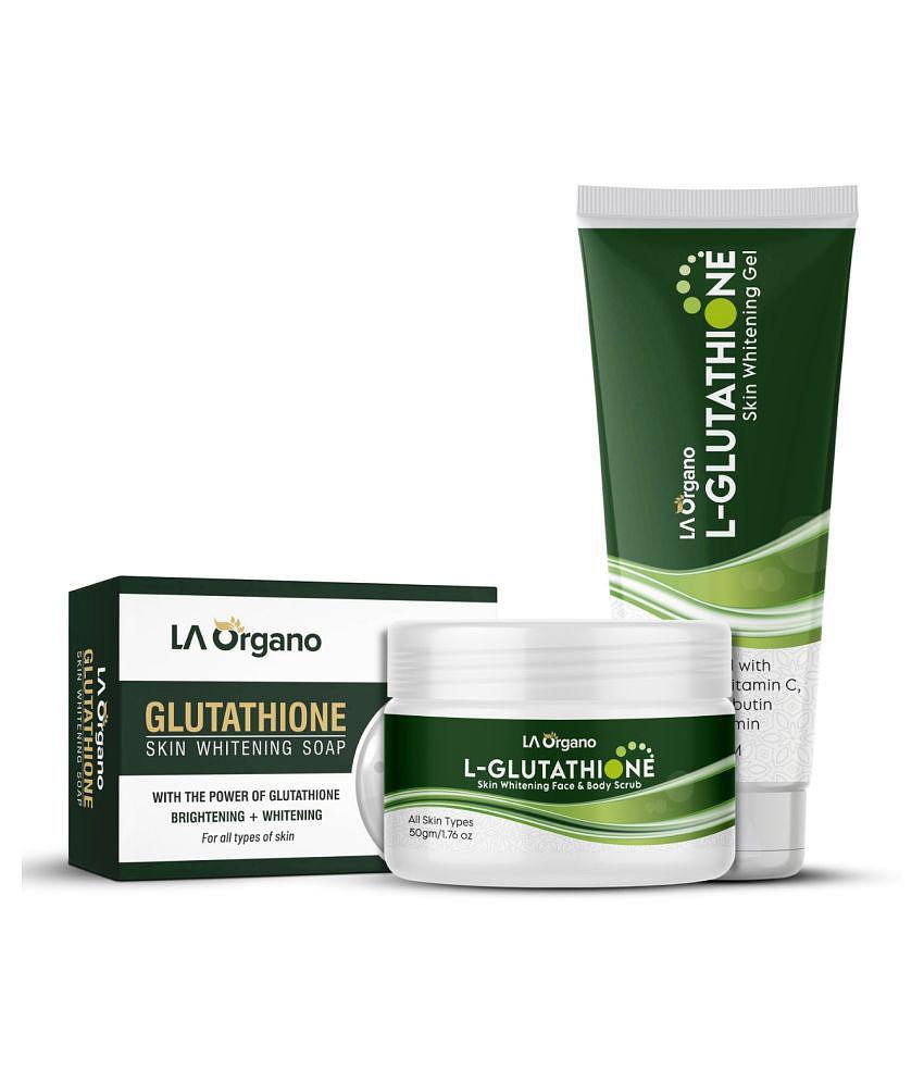 LA ORGANO L-Glutathione Scrub, Gel and Soap Facial Kit 250 g Pack of 3