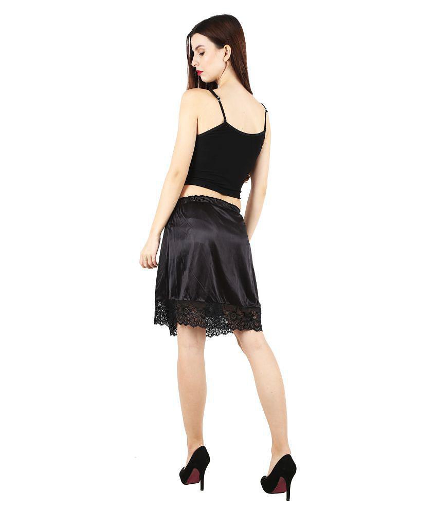 D Naked Polyester A-Line Skirt - Black - 29-32