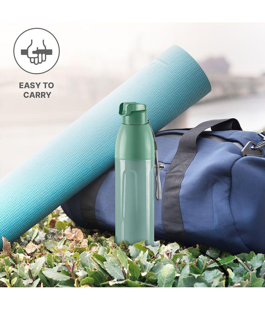 Milton Kool Convex 900 Insulated Inner Pet Water Bottle, 700 ml, Light Green | Easy To Carry | Leak Proof | School | Office | Gym | Hiking | Treking | Travel Bottle - Green