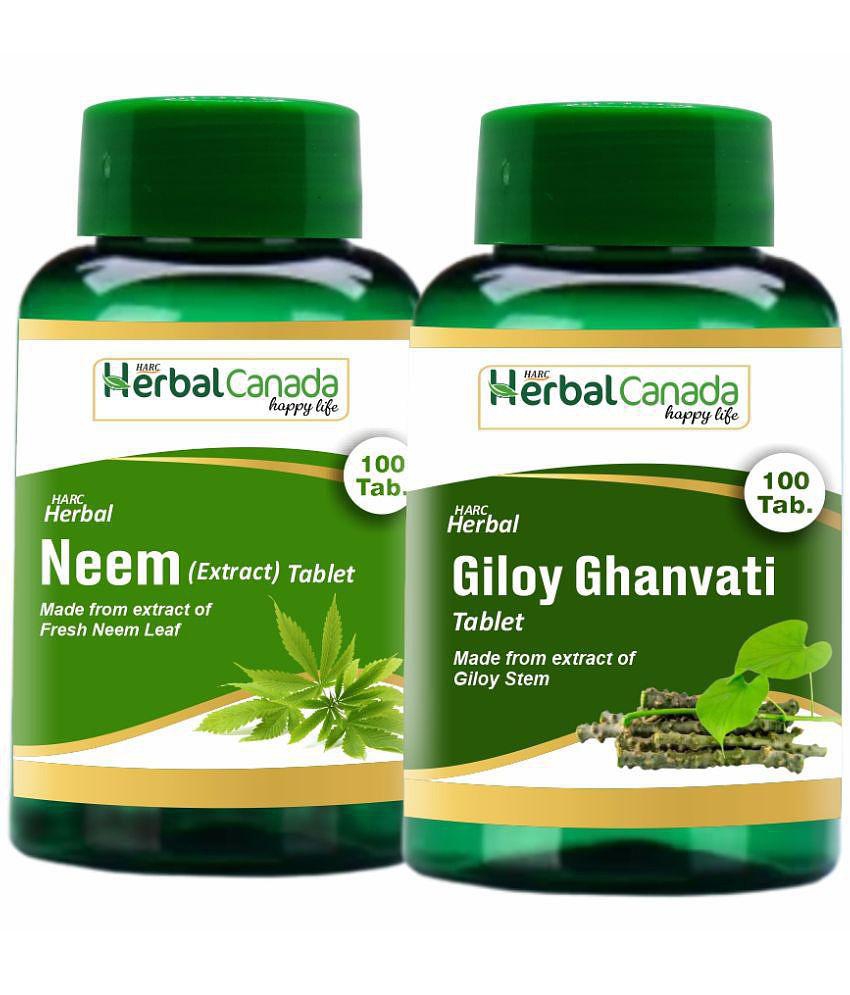 Herbal Canada Neem+Giloyghanvati(100Tab) Tablet 2 no.s Pack Of 2