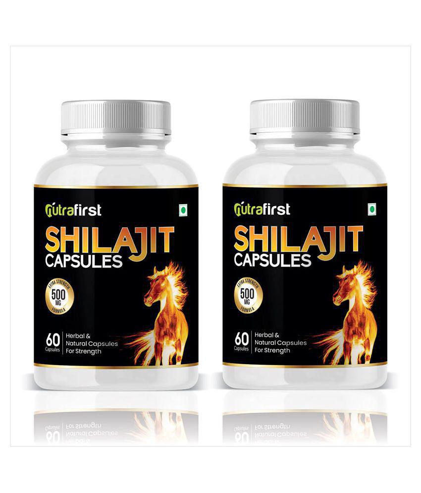 NutraFirst Shilajit Capsule, to boost Testosterone Levels, Vigour and Stamina for Men, Vegeterian Capsule, 2B (2 x 120 Capsules)