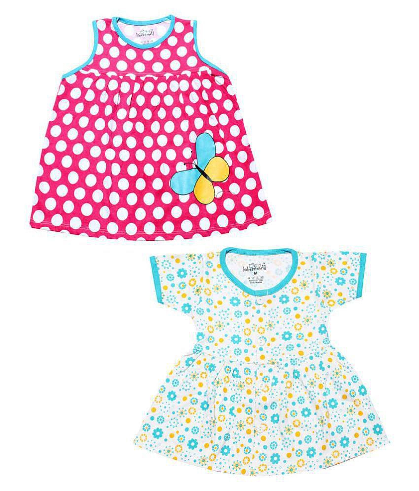 Top Women Babeezworld Regular Daily Wear Baby Girl Cotton Half & Cut Sleeve Frock Dress - None 2
