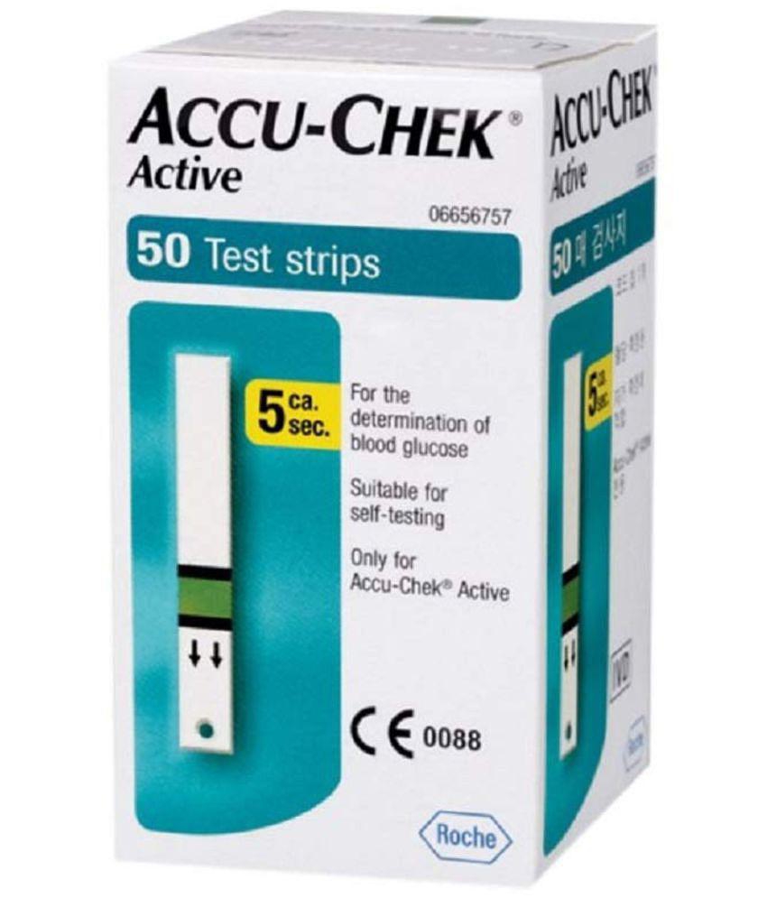 AccuChek Active 50 Sugar Test Strips (Multicolor)