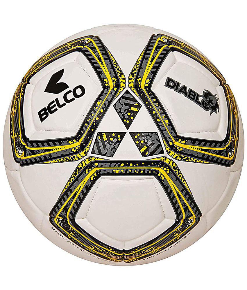 Belco Sports Diablo 32 Panel Yellow PU Football Size 5 - 5