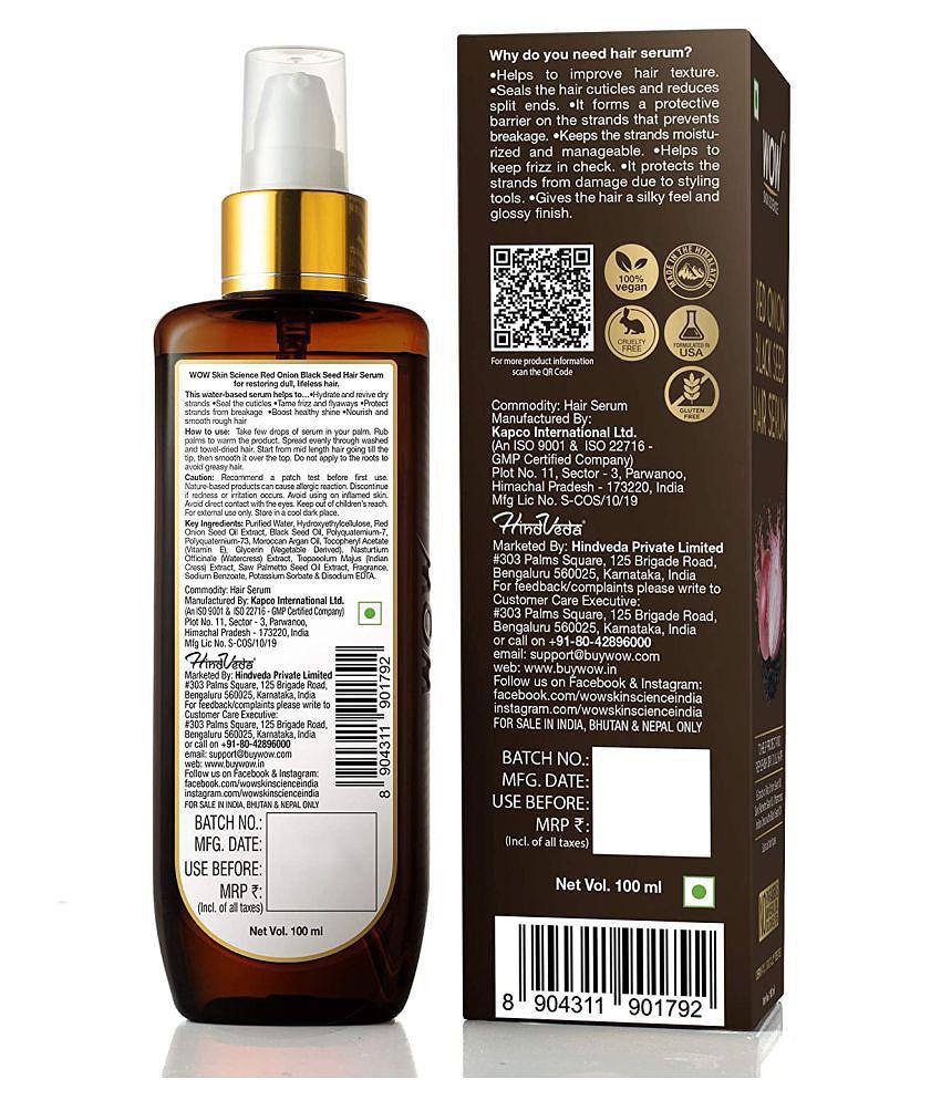 WOW Skin Science Onion Black Seed Hair Serum - 100mL