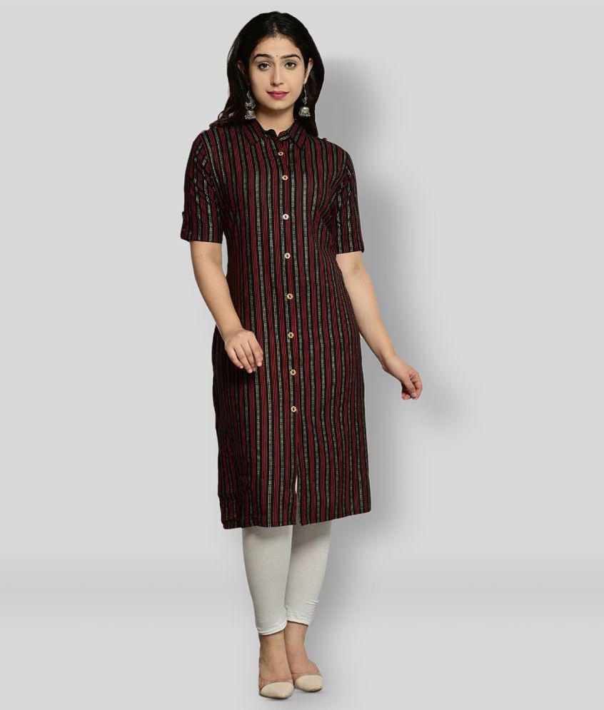 Glorious - Multicolor Rayon Women's Front Slit Kurti ( Pack of 1 ) - XXL