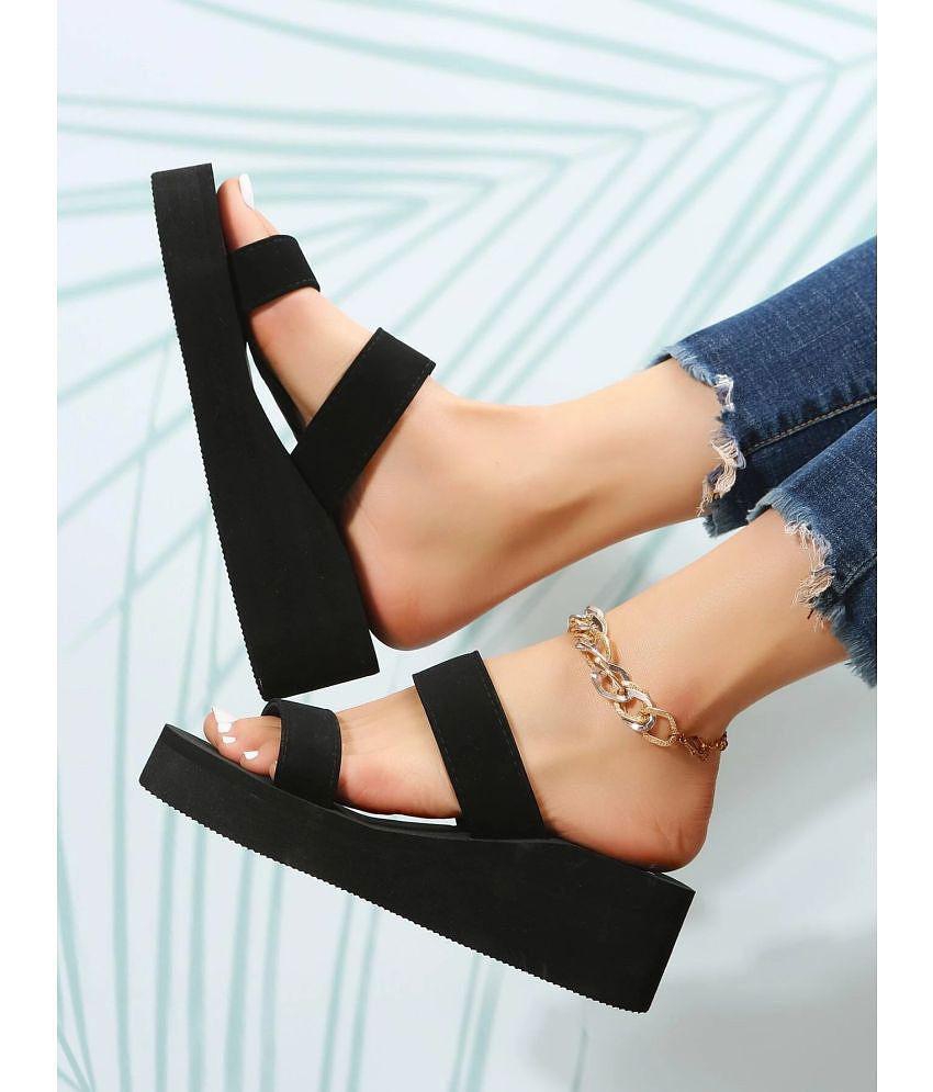 layasa Black Floater Sandals - None