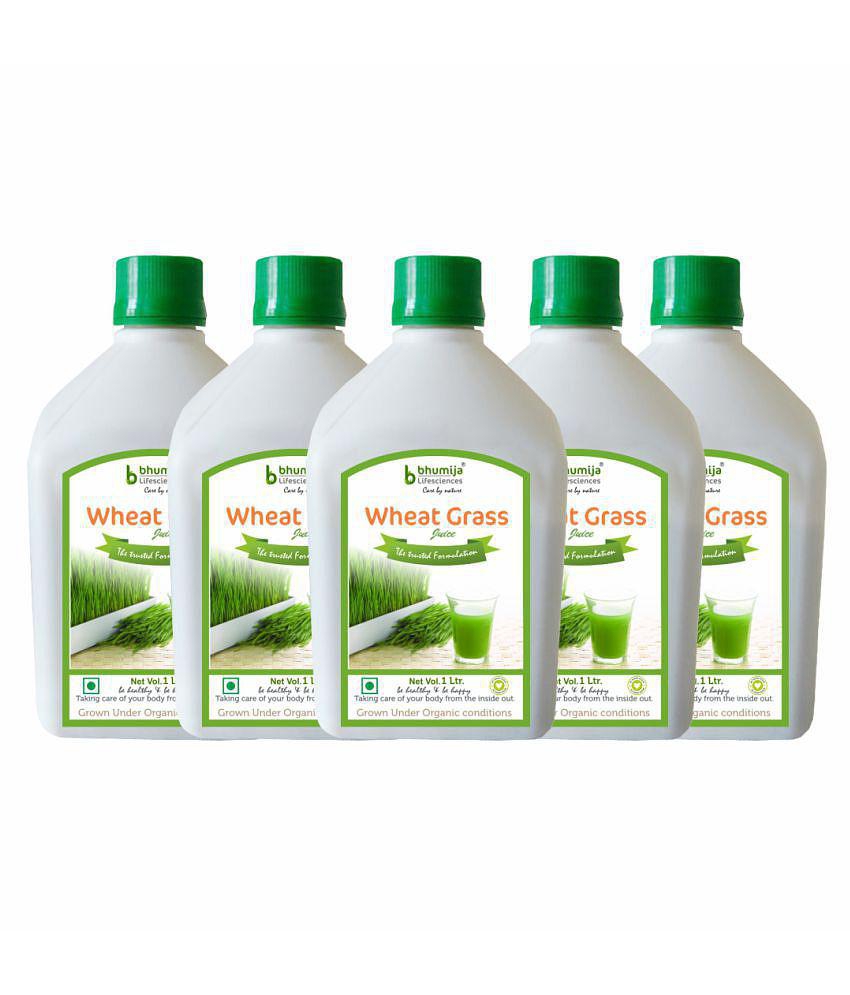 BHUMIJA LIFESCIENCES Plain Wheat Grass Juice Health Drink Liquid 5 l Pack of 5