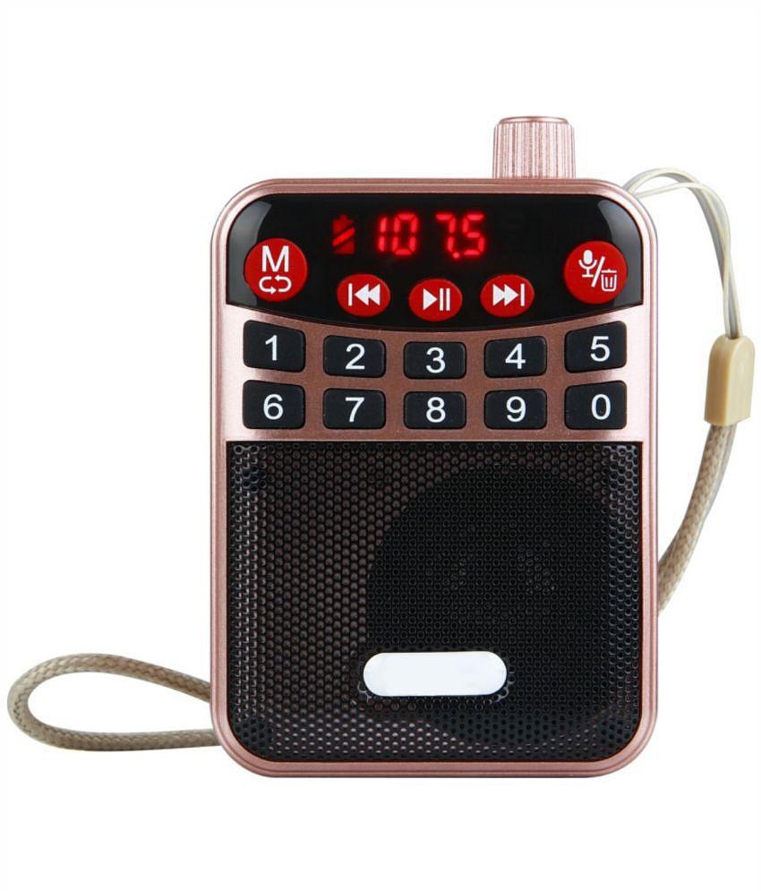 Neo M63 VP RADIO 5 W Bluetooth Speaker Bluetooth v5.0 with USB,SD card Slot Playback Time 6 hrs Pink - Pink