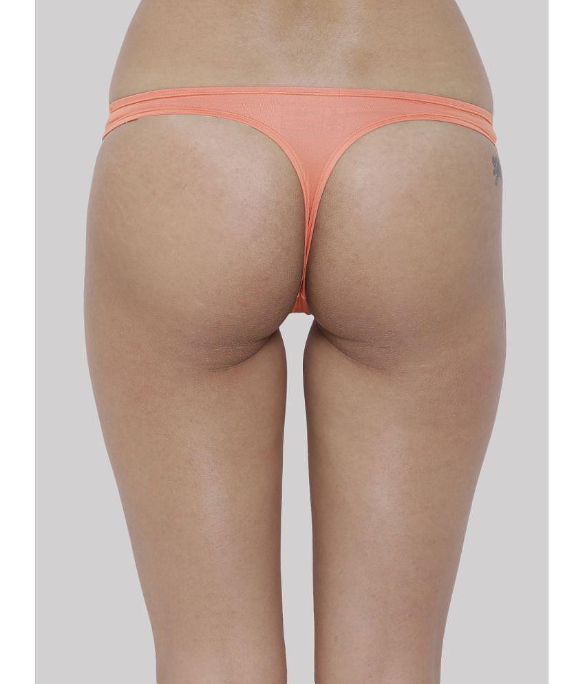Premium Men BASIICS By La Intimo - Peach BCPSS01 Polyester Solid Women's Bikini ( Pack of 1 ) - 