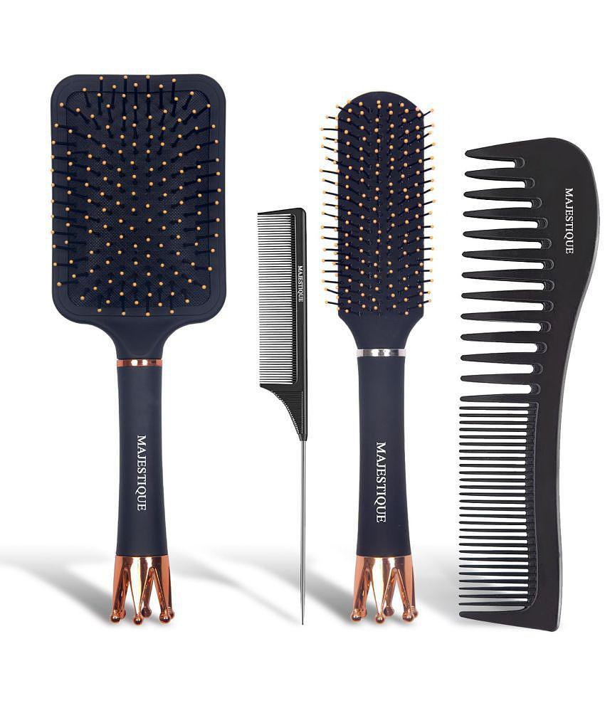 MAJESTIQUE - Hair Brush Set For All Hair Types ( Pack of 4 )