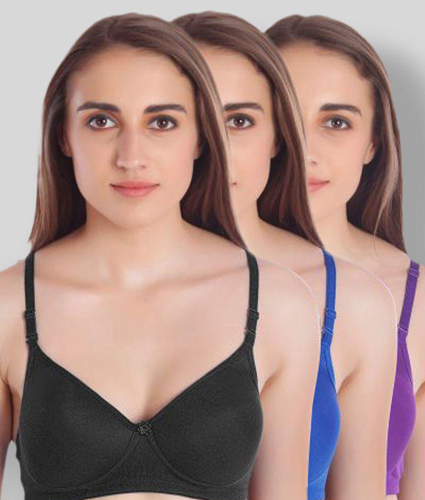 Affordable Women MiEstilo - Multicolor Cotton Padded Women's Everyday Bra ( Pack of 3 ) - 40B 20