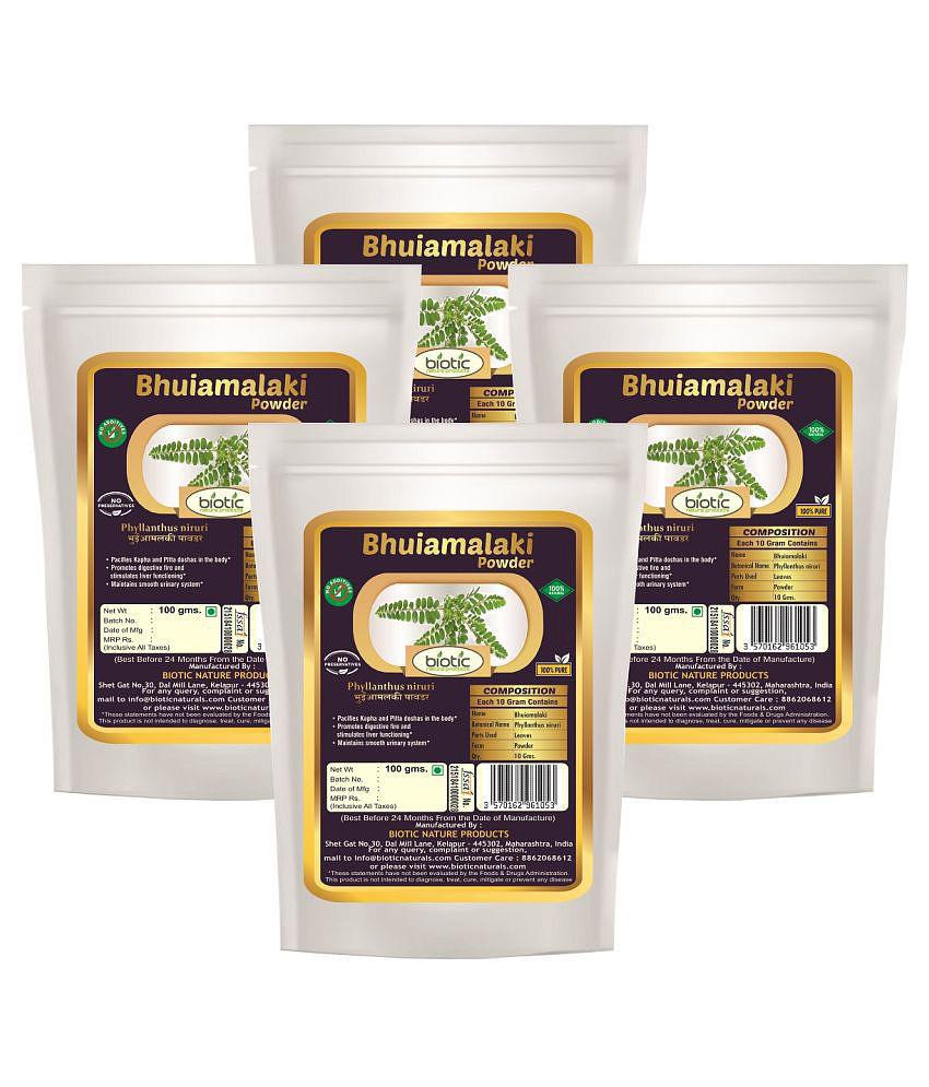 Biotic Bhuiamlaki Powder/Bhumi Amla Powder 400 gm Pack of 4